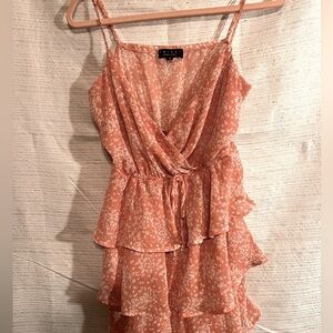 Trixxi‎ Women's Pink and White Ruffle Sleeves-Size M